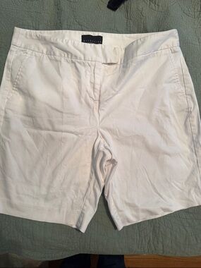 attention White Tailored Bermuda Shorts